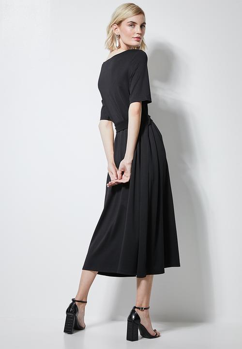 Superbalist - Fit & flare belted dress - black