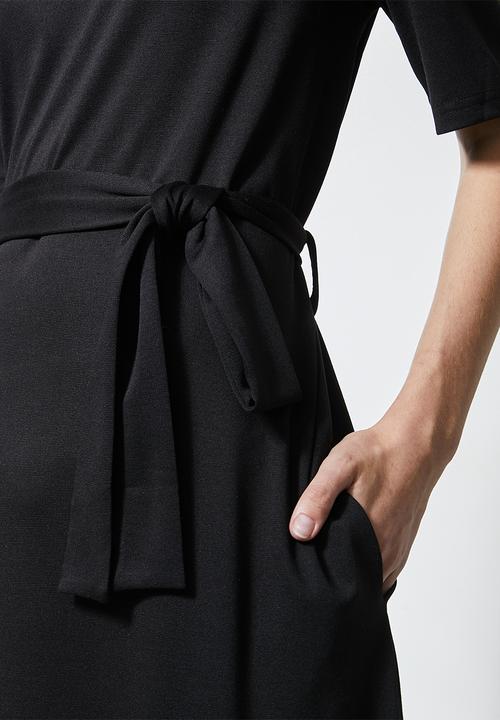 Superbalist - Fit & flare belted dress - black