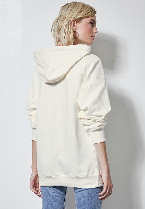 Superbalist - Longline hoodie - cream 