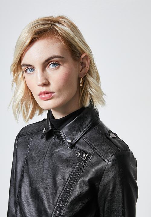Superbalist - Pu biker  jacket - black