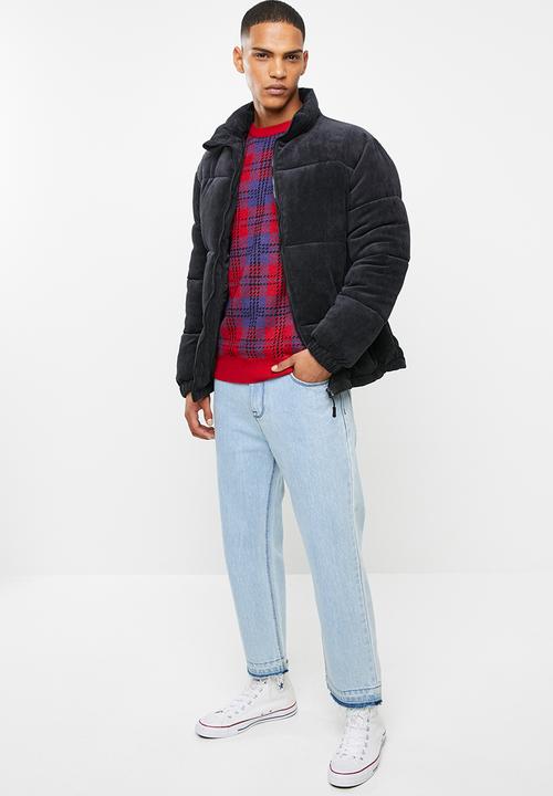 Brave Soul - Rainsford check crew knitwear - multi