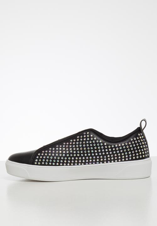 SISSY BOY - Hey doll all over holographic glitter sneaker - black