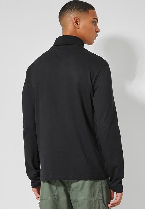 Superbalist - Plain roll neck long sleeve tee - black