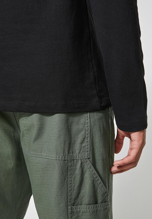 Superbalist - Plain roll neck long sleeve tee - black