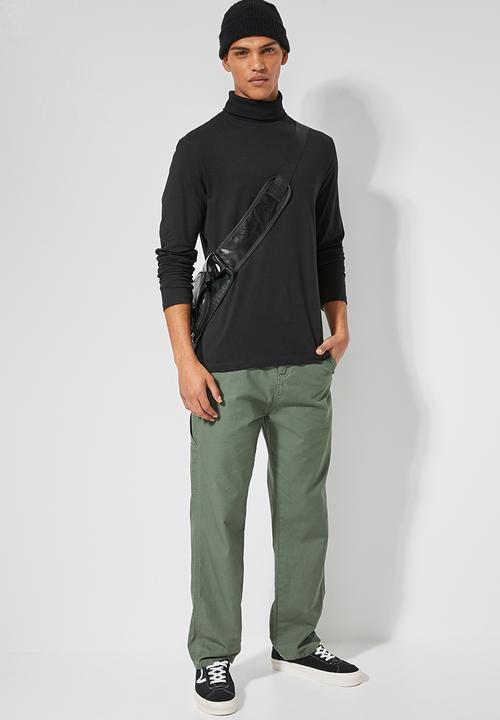 Superbalist - Plain roll neck long sleeve tee - black