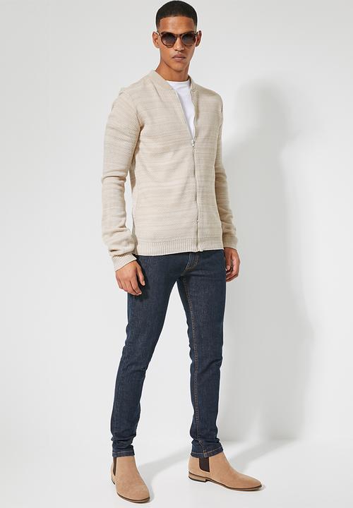 Superbalist - Zip through knit bomber - beige