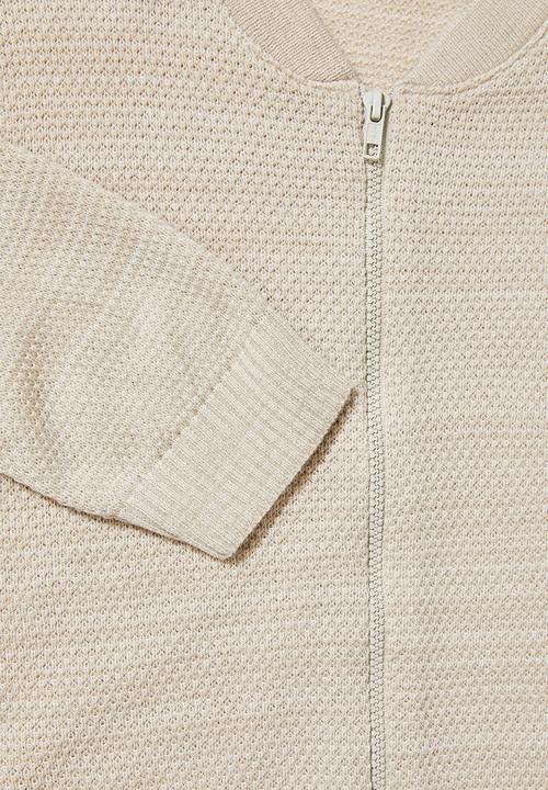 Superbalist - Zip through knit bomber - beige