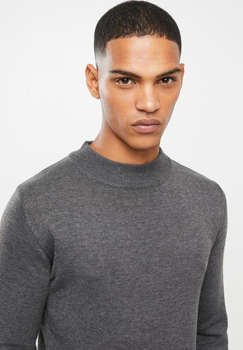 Brave Soul - Turtle knitwear - charcoal 