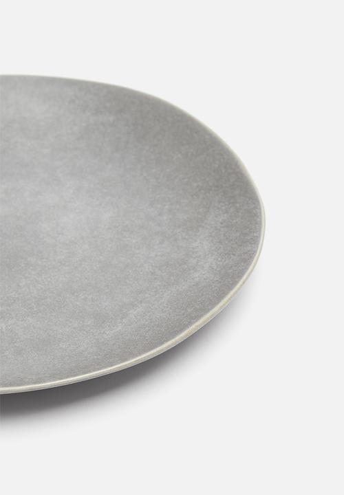 Excellent Houseware - Stoneware side plate set of 4 - dark grey