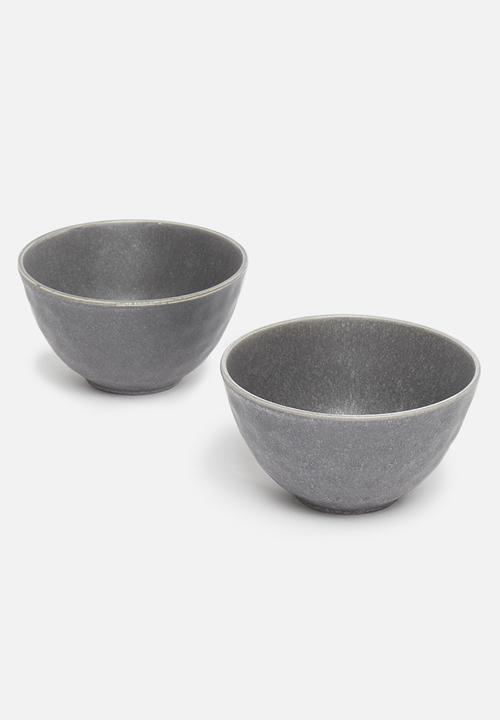 Excellent Houseware - Stoneware bowl - dark grey