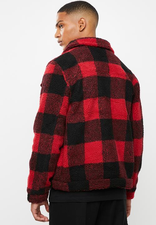 Brave Soul -  Tedcheck western borg jacket  - red & black