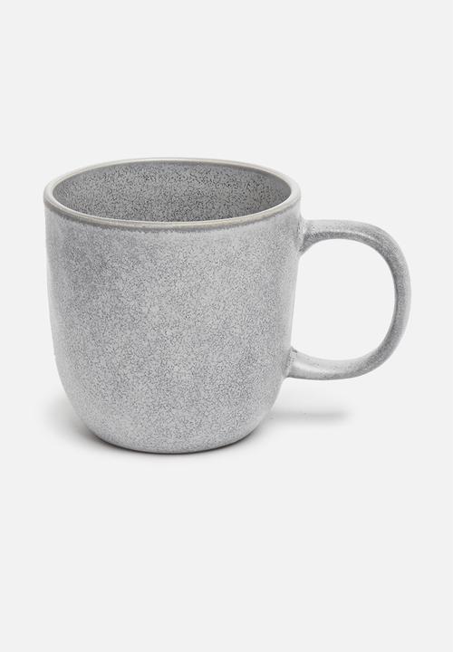 Excellent Houseware - Stoneware mug set of 6 - dark grey