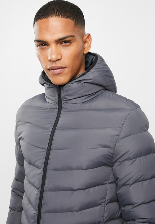 Brave Soul - Grant plain puffer jacket - grey