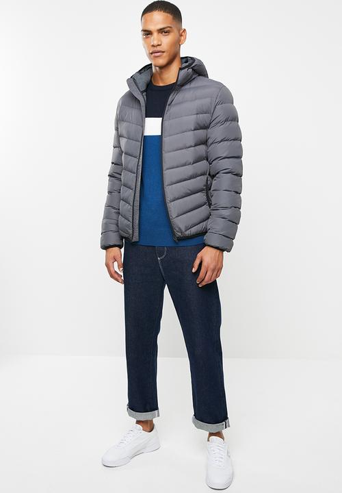 Brave Soul - Grant plain puffer jacket - grey