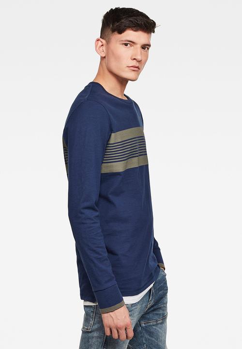 G-STAR - Memula stripe long sleeve tee - blue