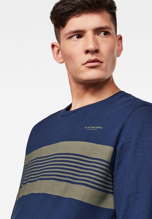 G-STAR - Memula stripe long sleeve tee - blue
