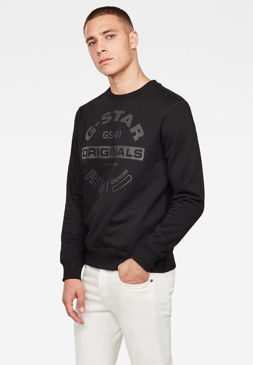 G-STAR - Originals logo graphic sweater - black