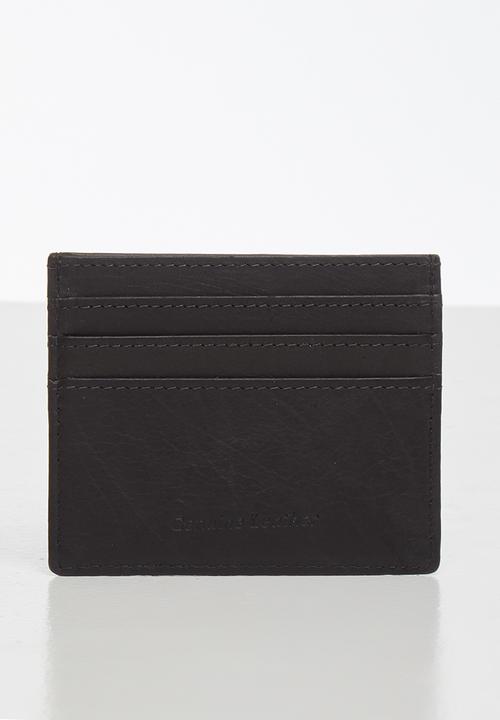 BOSSI - Leather antcch cardholder - black