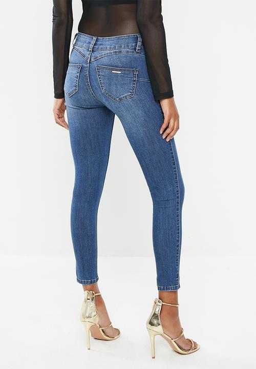 SISSY BOY - Jon jon low waist skinny with extended tab - blue