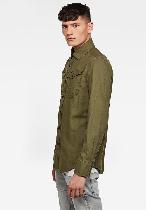 G-STAR - Arc 3D slim fit long sleeve shirt - khaki 