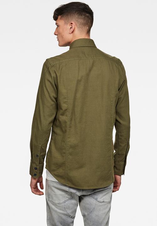 G-STAR - Arc 3D slim fit long sleeve shirt - khaki 