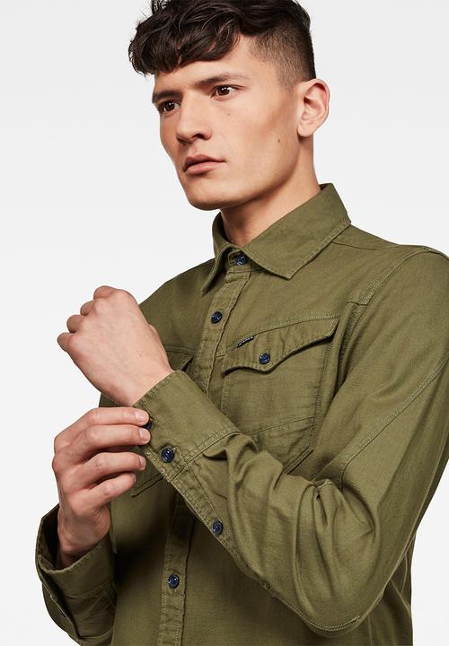 G-STAR - Arc 3D slim fit long sleeve shirt - khaki 