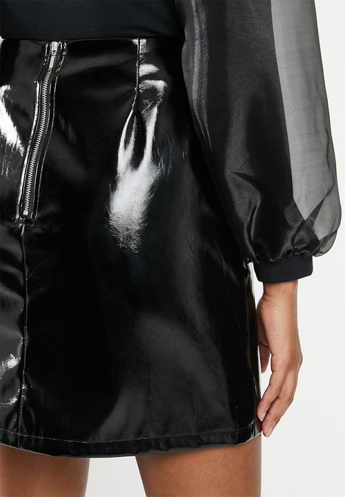 Blake - Vinyl pu skirt - black
