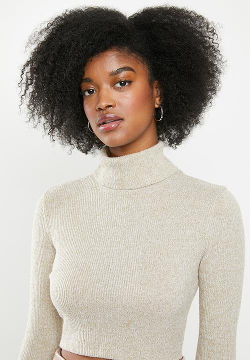 Blake - Knit cropped turtleneck - neutral