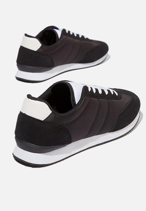 Cotton On - Ryan retro trainer - black & white