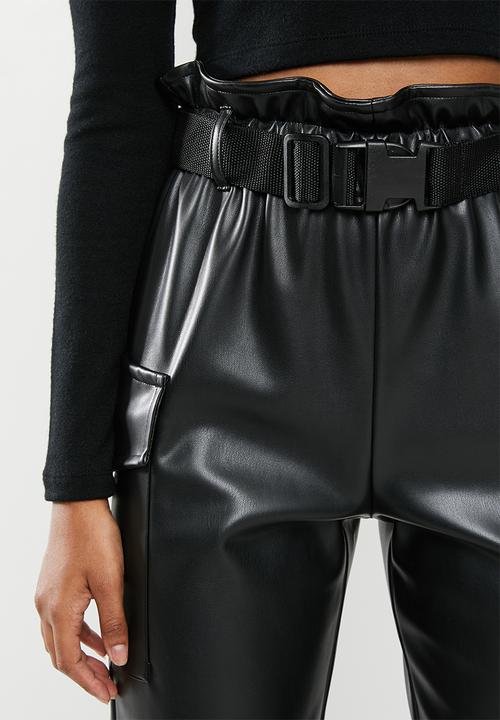 Blake - Paperbag pants - black