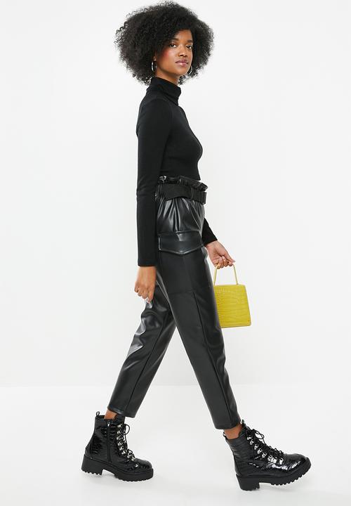 Blake - Paperbag pants - black