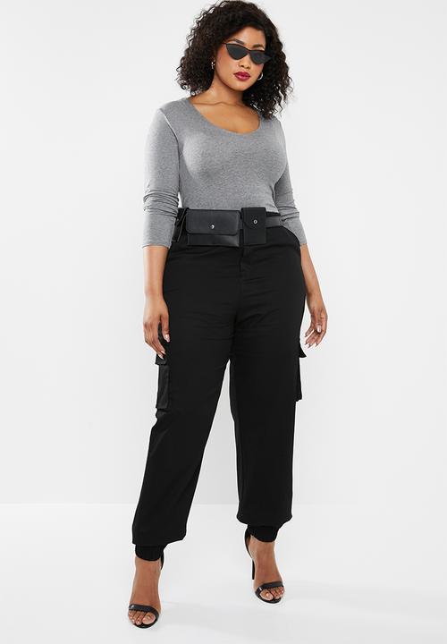 Missguided - Plus size plain cargo trousers - black