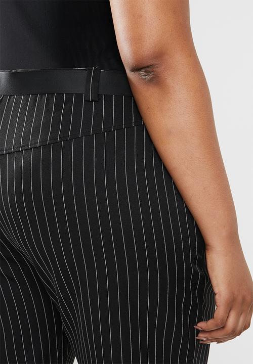Missguided - Plus size stripe cargo trousers - black