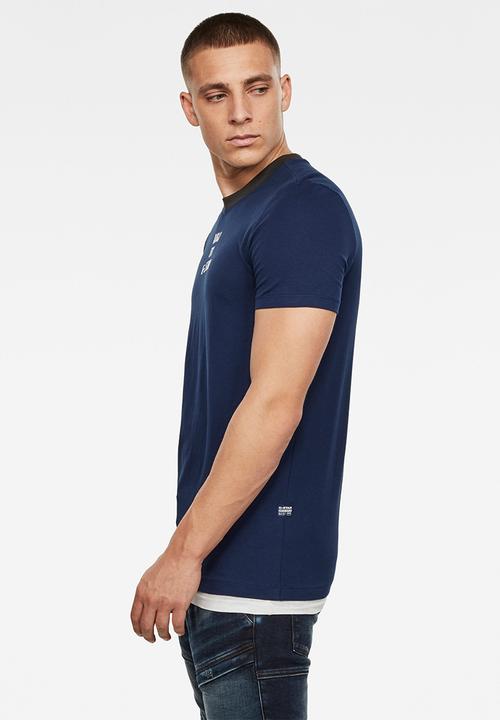 G-STAR - Text gr slim short sleeve tee - blue