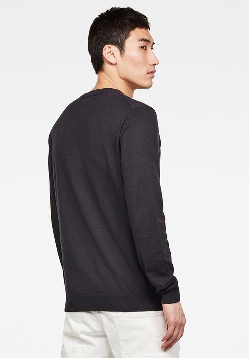 G-STAR - Basic chest pocket knit - charcoal