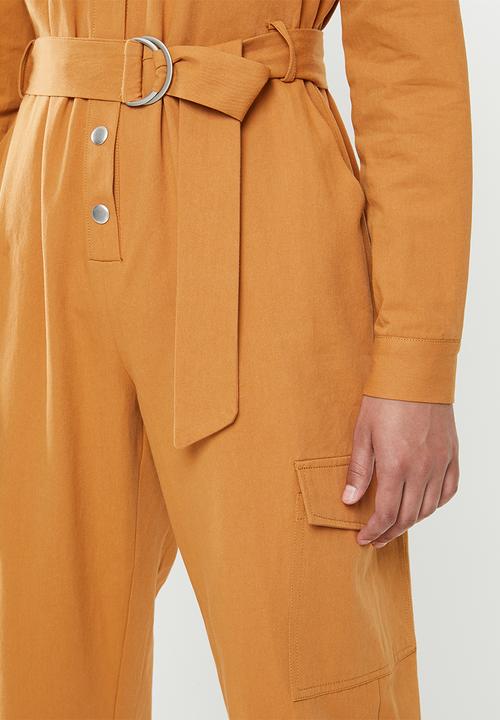 Glamorous - Petite ginger military jumpsuit - orange 