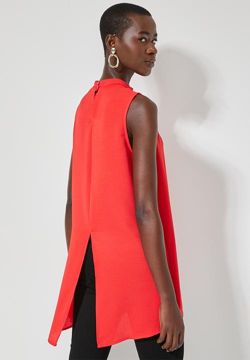 Superbalist - Sleeveless longline shell - red