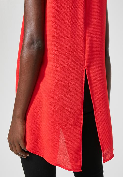 Superbalist - Sleeveless longline shell - red