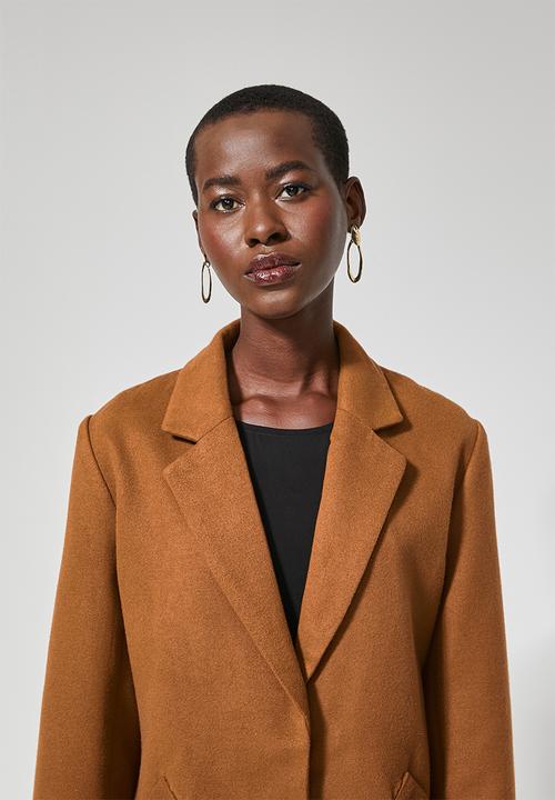 Superbalist - Single breasted unlined blazer coat - brown