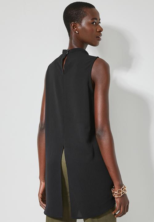 Superbalist - Sleeveless longline shell - black
