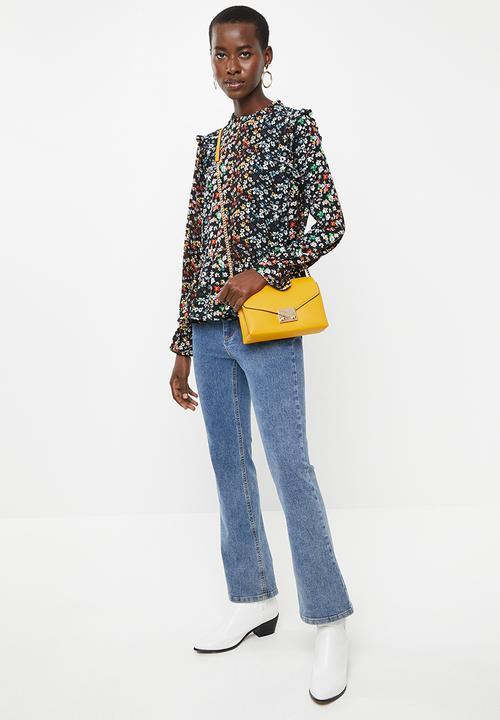ONLY - Ella long sleeve top - black floral