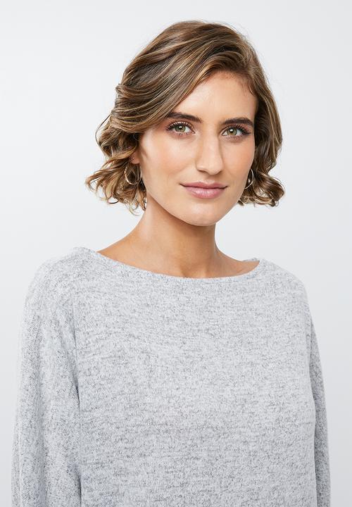 edit - Slouch crew neck top - grey