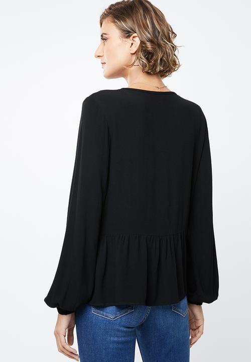 edit - Peasant blouse - black