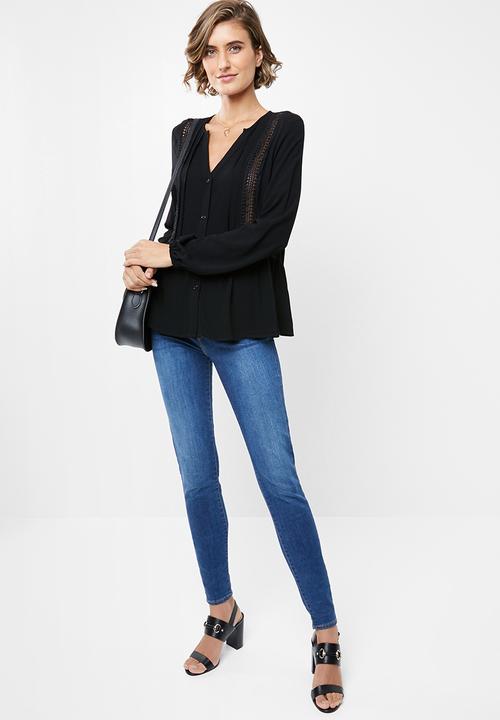 edit - Peasant blouse - black