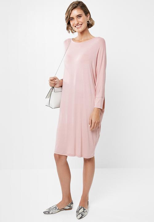 edit - Drapey knit dress - pink