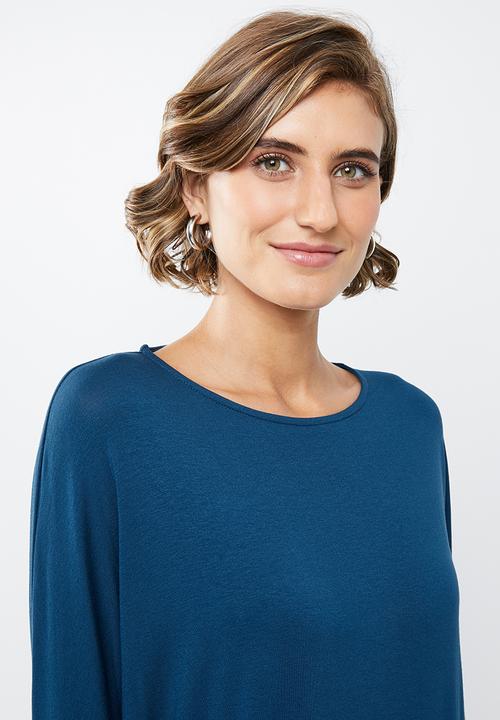 edit - Drapey knit dress - teal