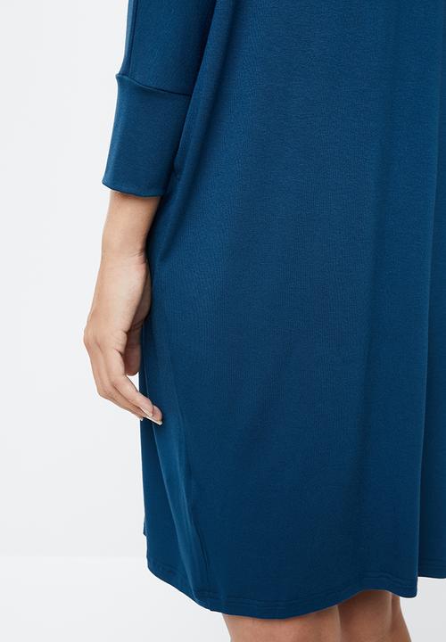 edit - Drapey knit dress - teal