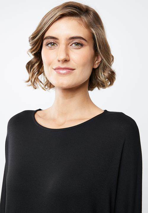 edit - Drapey knit dress - black