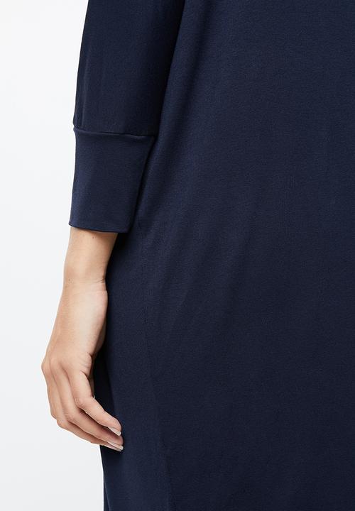 edit - Drapey knit dress - navy