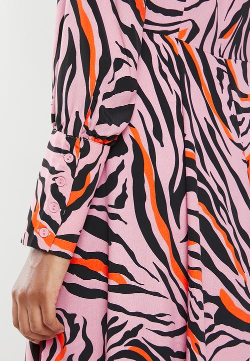 Glamorous - High neck zebra maxi dress - multi 
